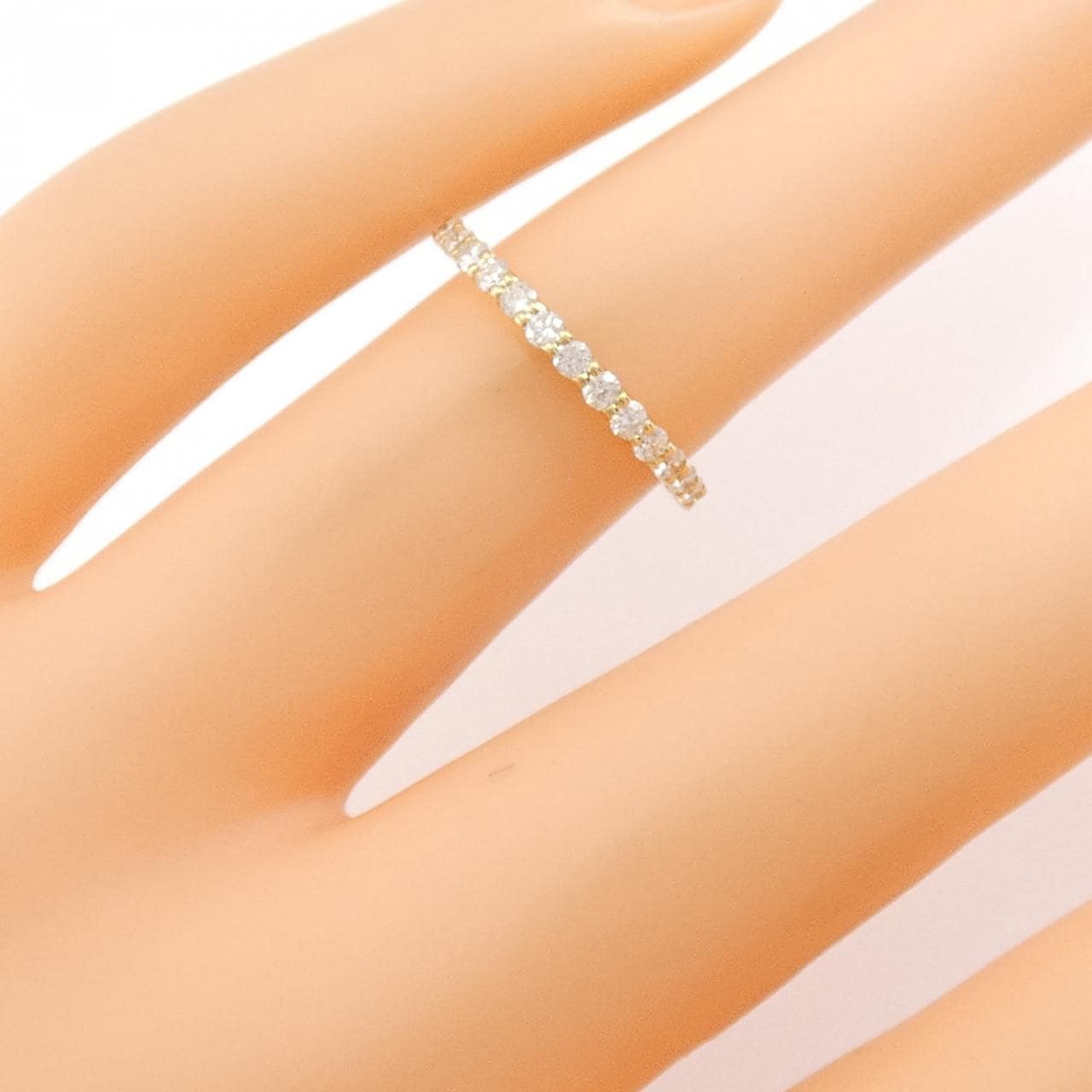 K18YG ハーフエタニティ ダイヤモンド リング 0.30CT