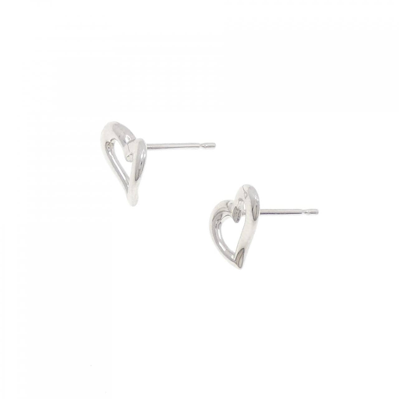 Perlita MIKIMOTO 18K 白金心型耳環
