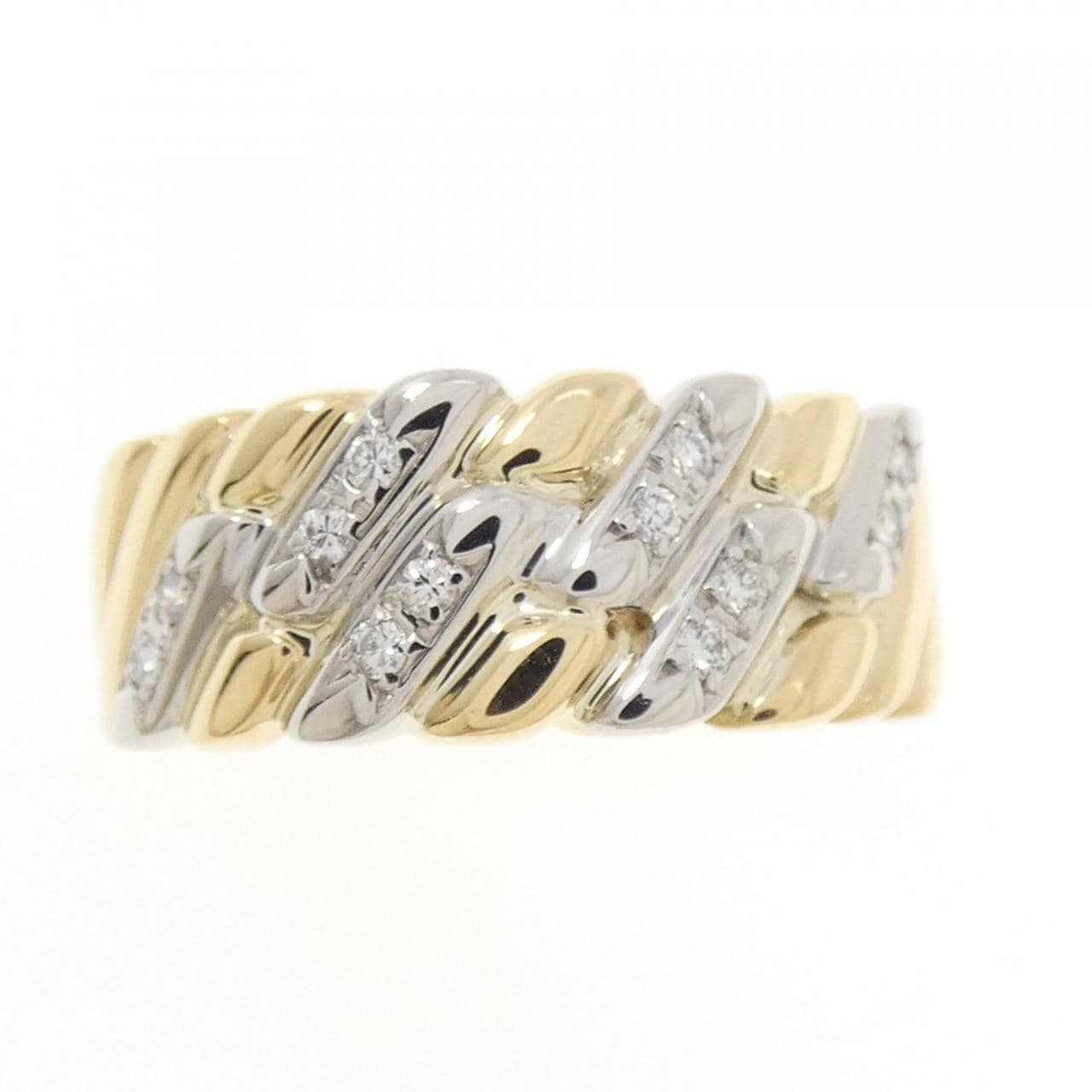 K18YG/PT900 ダイヤモンド リング 0.11CT