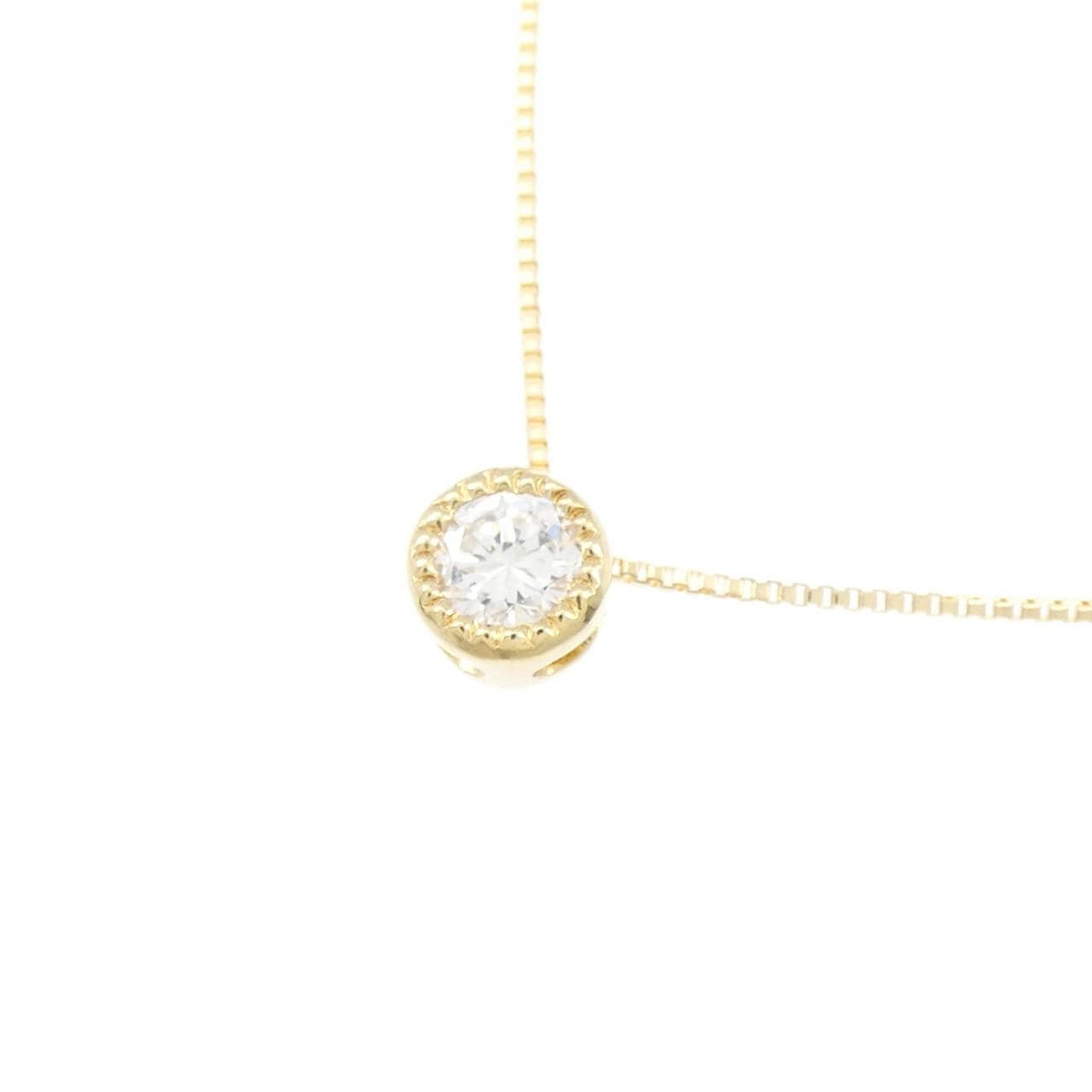 K18YG Solitaire Diamond Necklace 0.16CT
