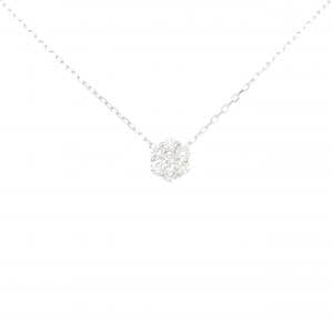 K18WG flower Diamond necklace 0.30CT