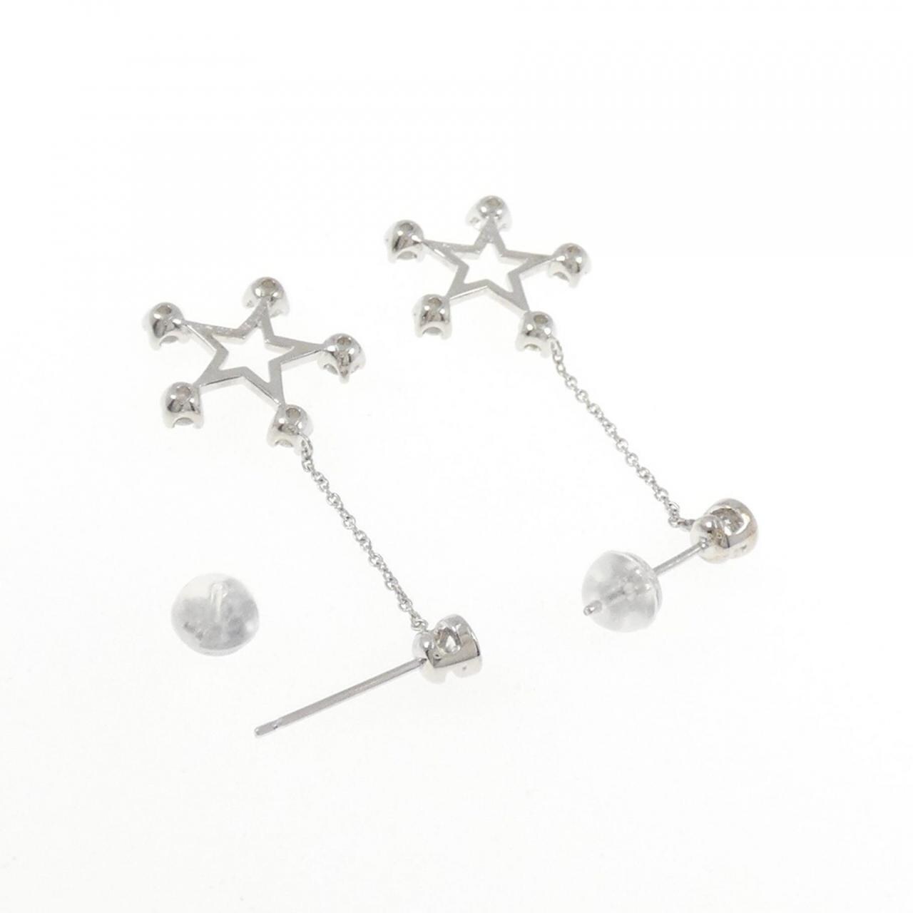 K18WG スター ダイヤモンド ピアス 0.80CT