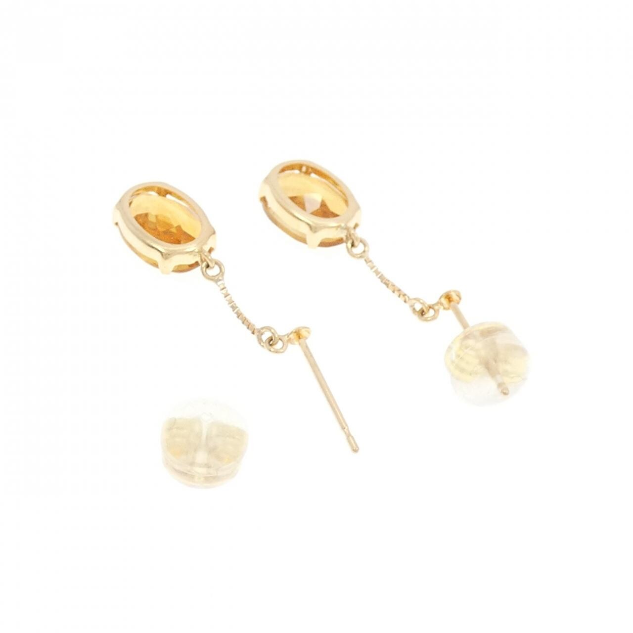 【新品】K18YG シトリン ピアス