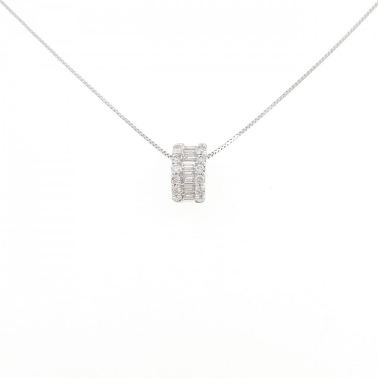 750WG/K18WG ダイヤモンド ネックレス 0.37CT