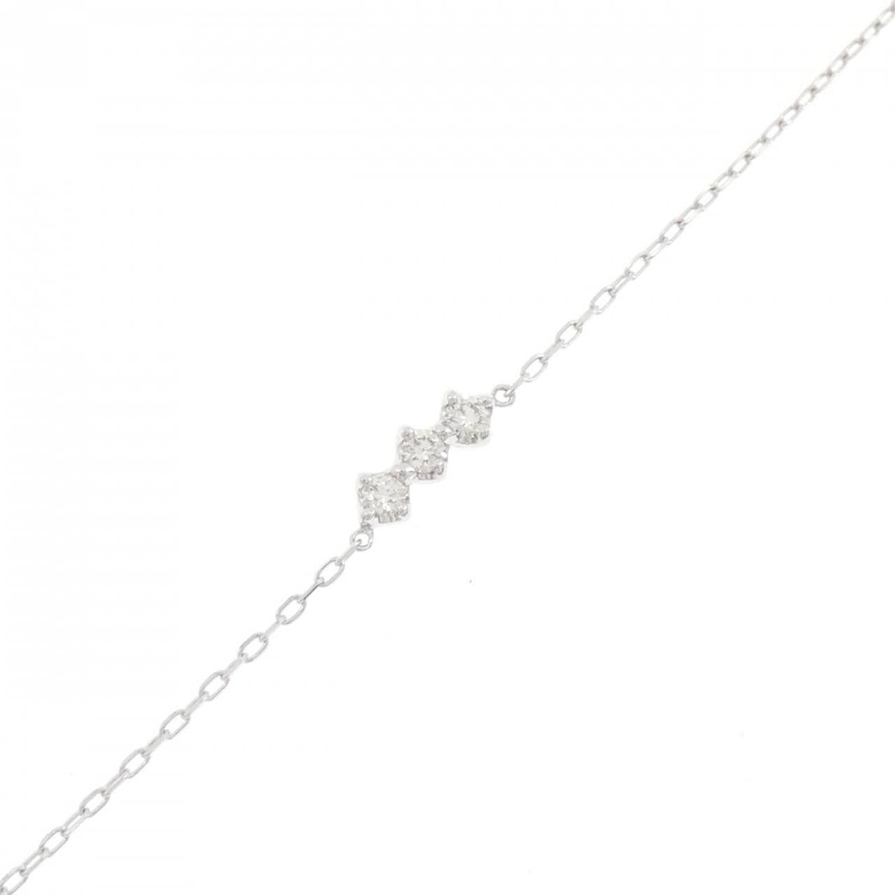 K18WG ダイヤモンド アンクレット 0.12CT