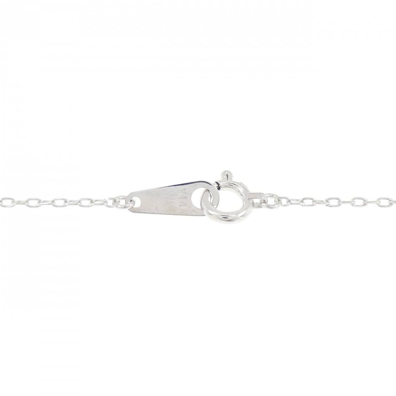 K14WG リボン ダイヤモンド ネックレス 0.01CT