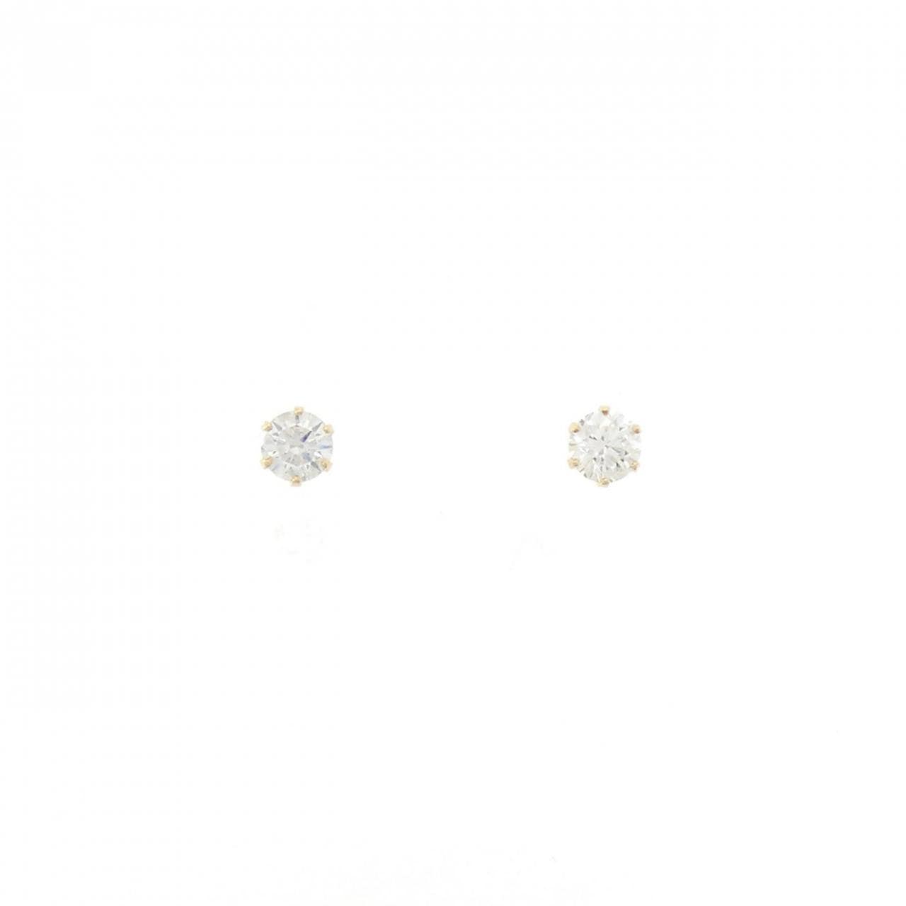 K18YG ソリティア ダイヤモンド ピアス 0.30CT