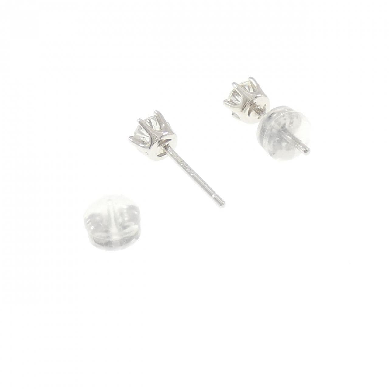 PT900 ソリティア ダイヤモンド ピアス 0.53CT