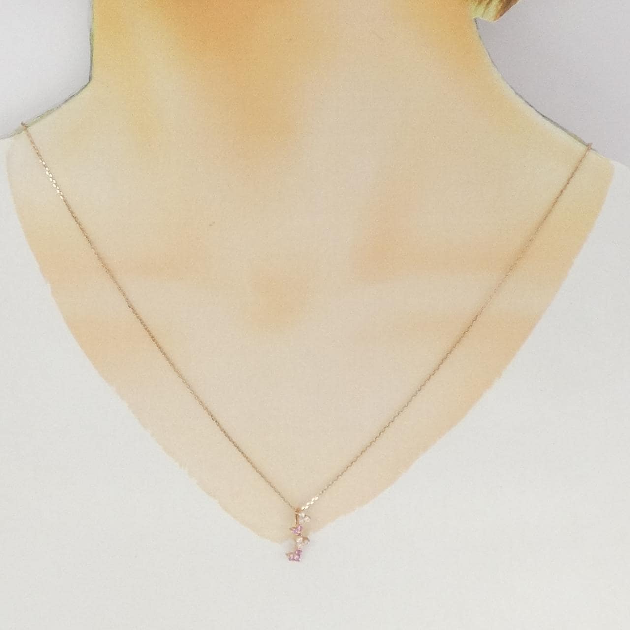 K18PG ハート サファイヤ ネックレス