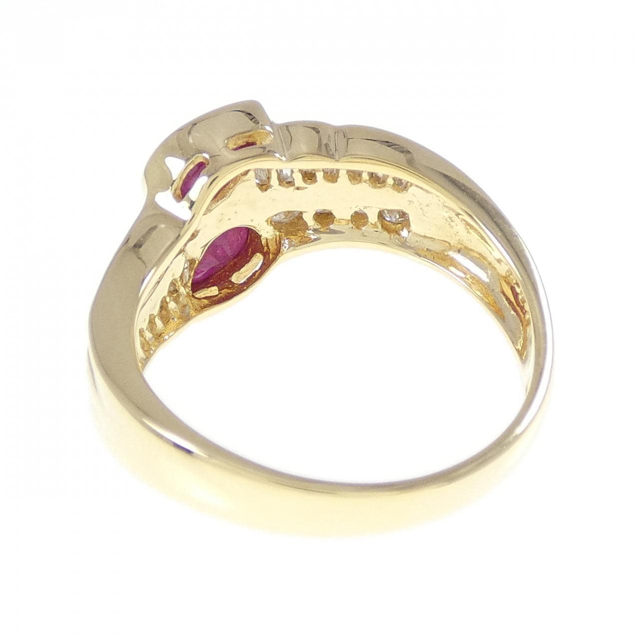 K18YG ルビー リング 0.50CT