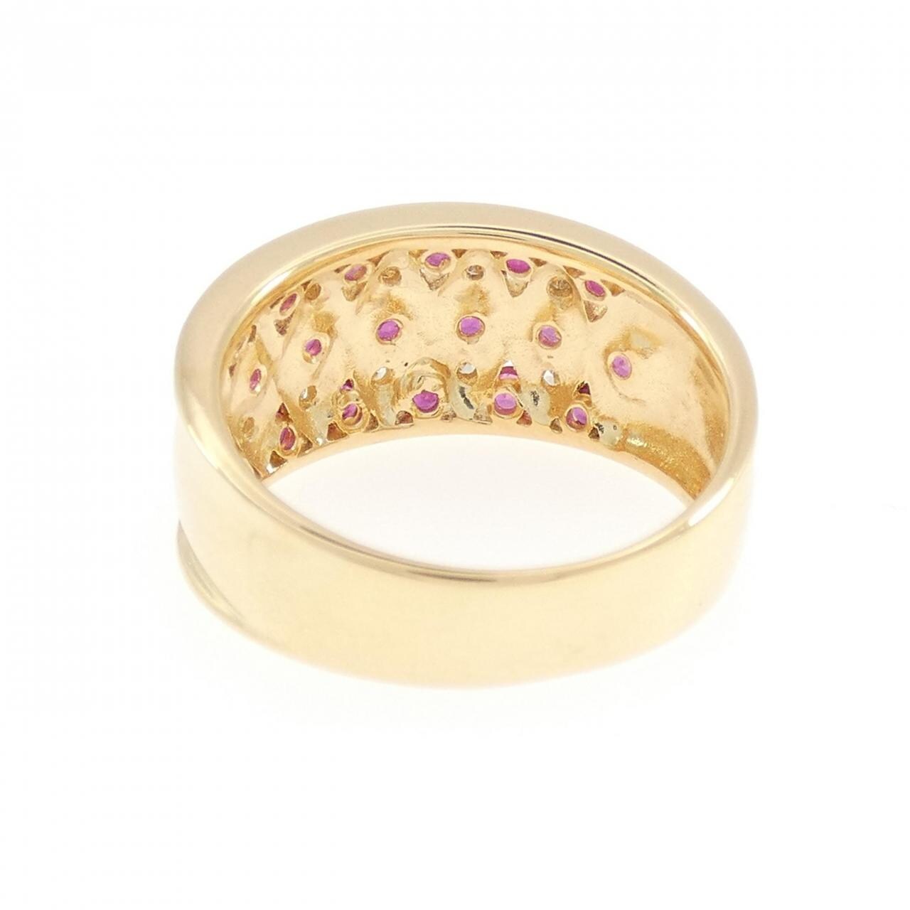 K18YG ルビー リング 0.68CT