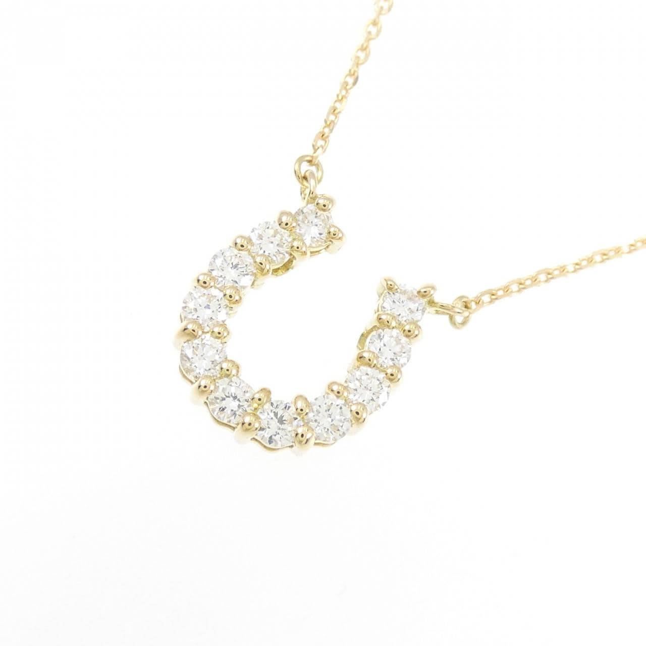 【新品】K18YG ホースシュー ダイヤモンド ネックレス 0.303CT
