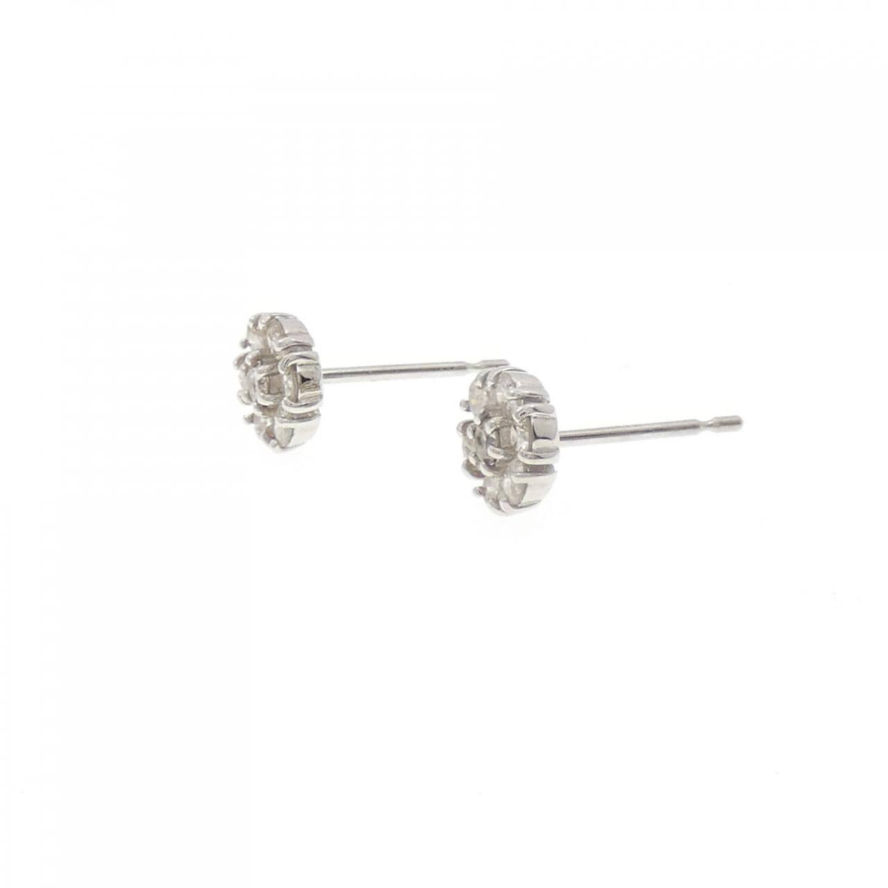 PT900 フラワー ダイヤモンド ピアス 0.50CT
