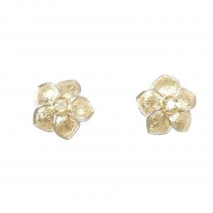 K18YG/K18WG フラワー ダイヤモンド ピアス