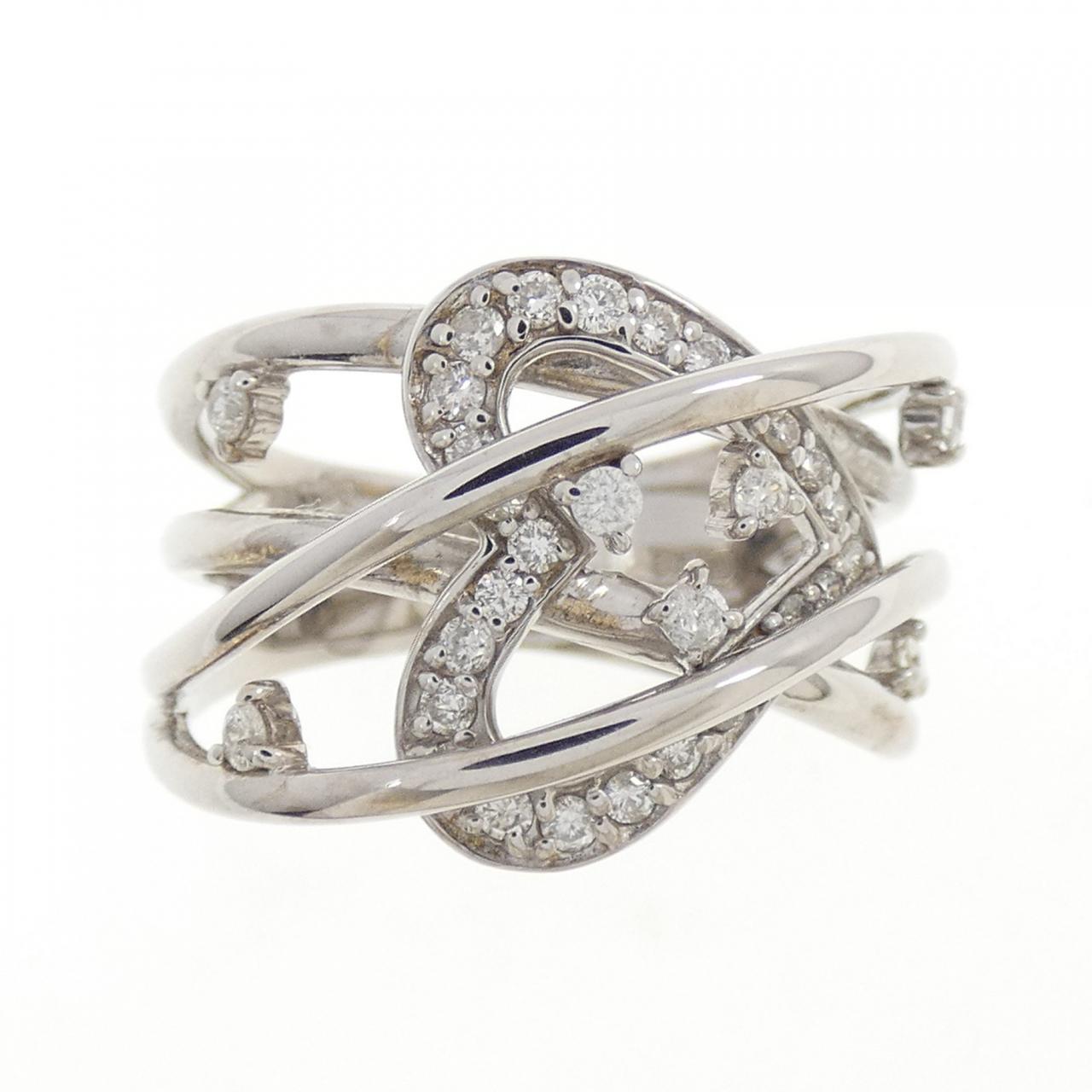 K18WG ハート ダイヤモンド リング 0.30CT