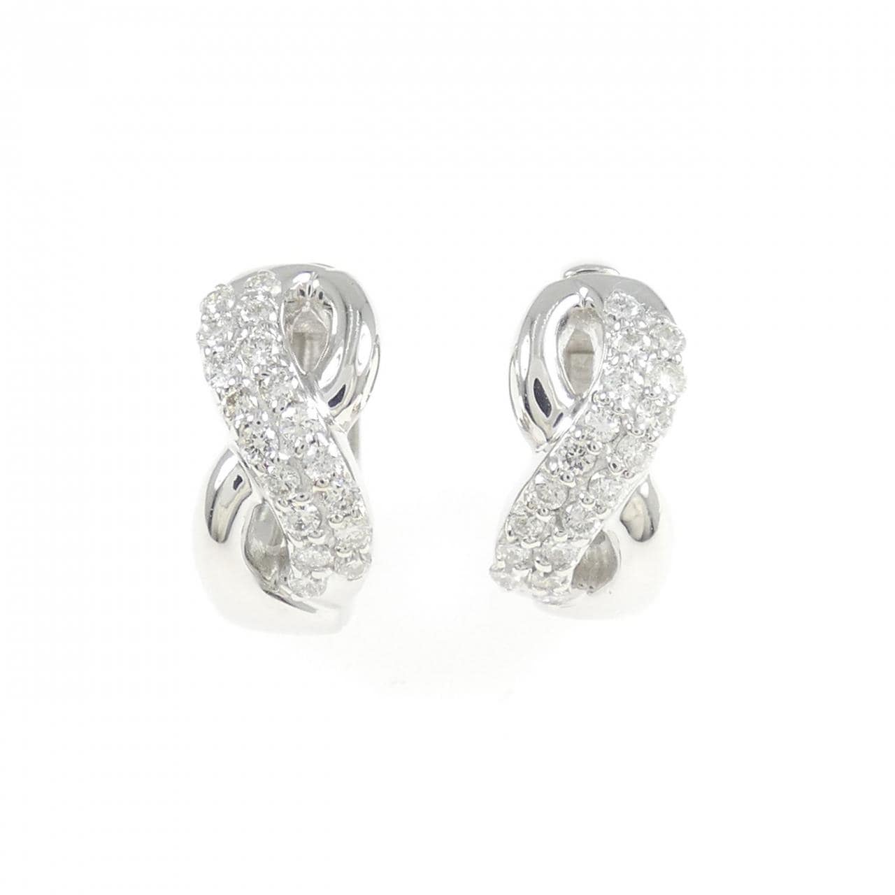 K18WG ダイヤモンド イヤリング 0.30CT