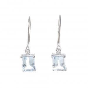 K18WG アクアマリン ピアス 3.19CT