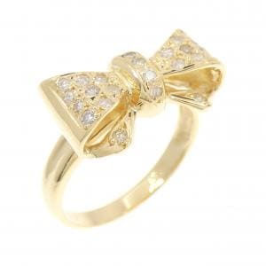 K18YG リボン ダイヤモンド リング 0.30CT