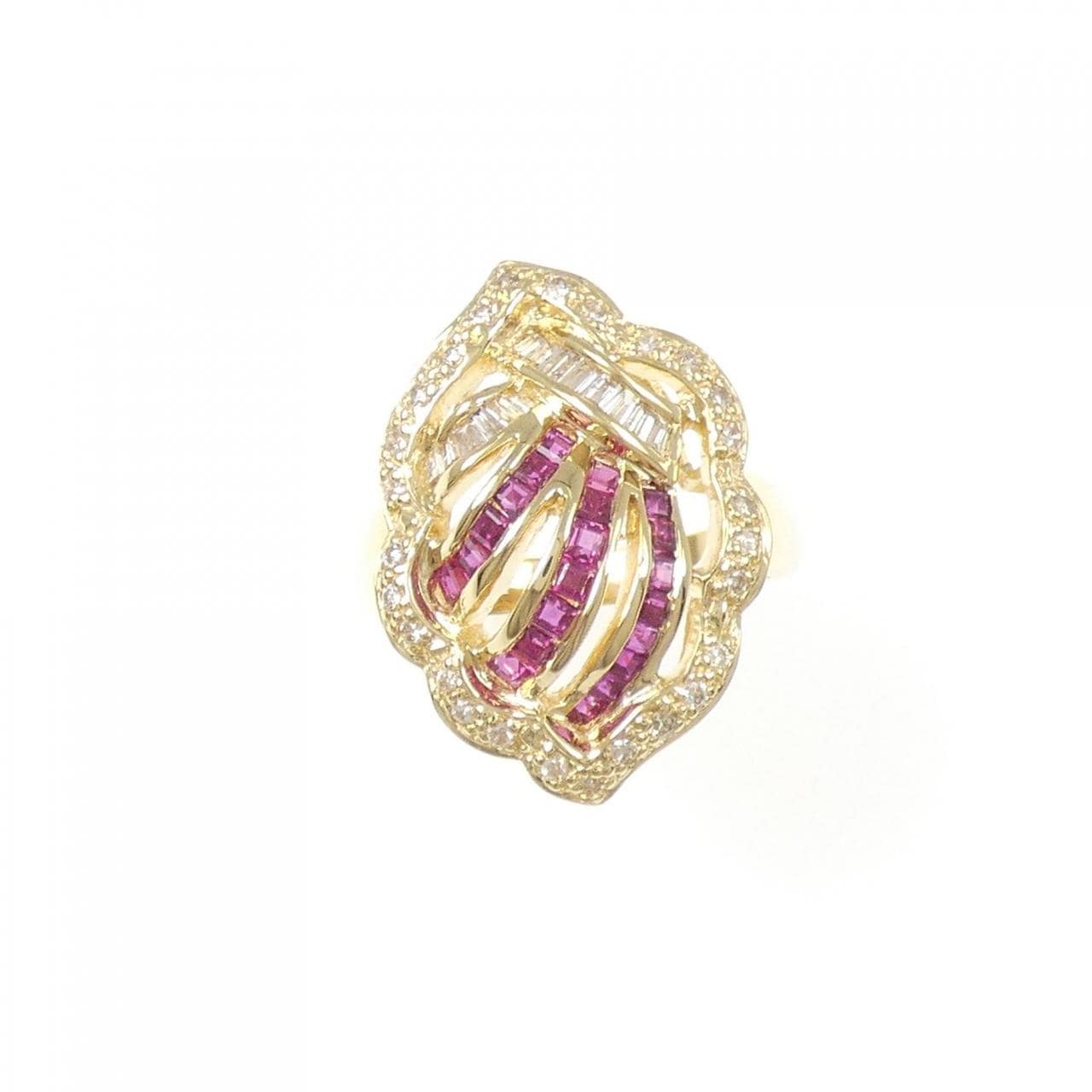 K18YG ルビー リング 0.76CT