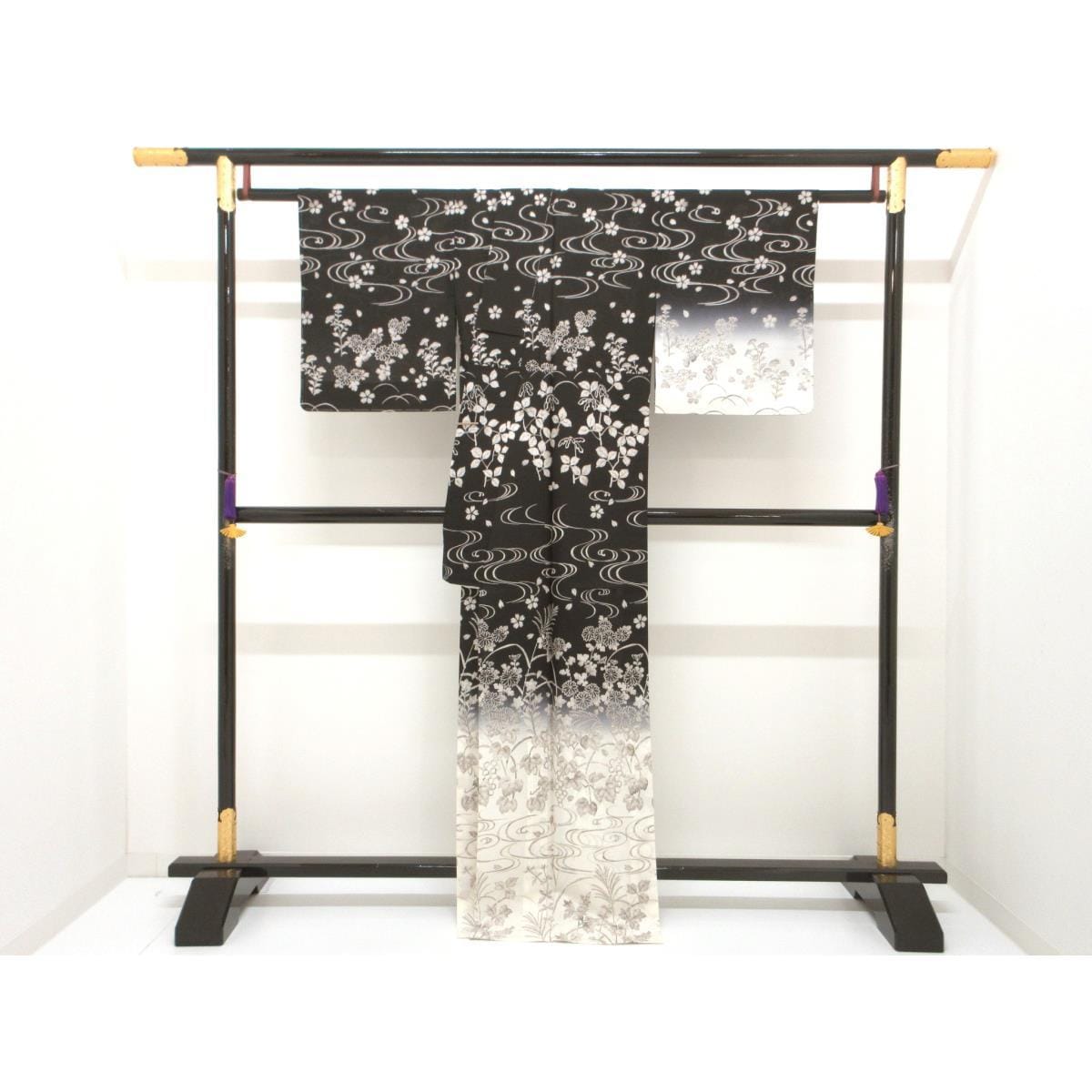 【未使用品】単衣訪問着　友禅加工ボカシ染【夏牛首紬】