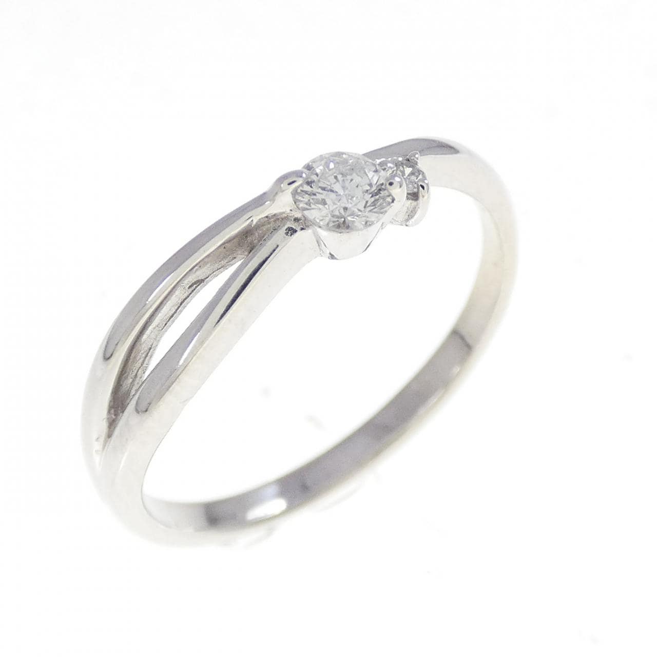 K14WG ダイヤモンド リング 0.12CT