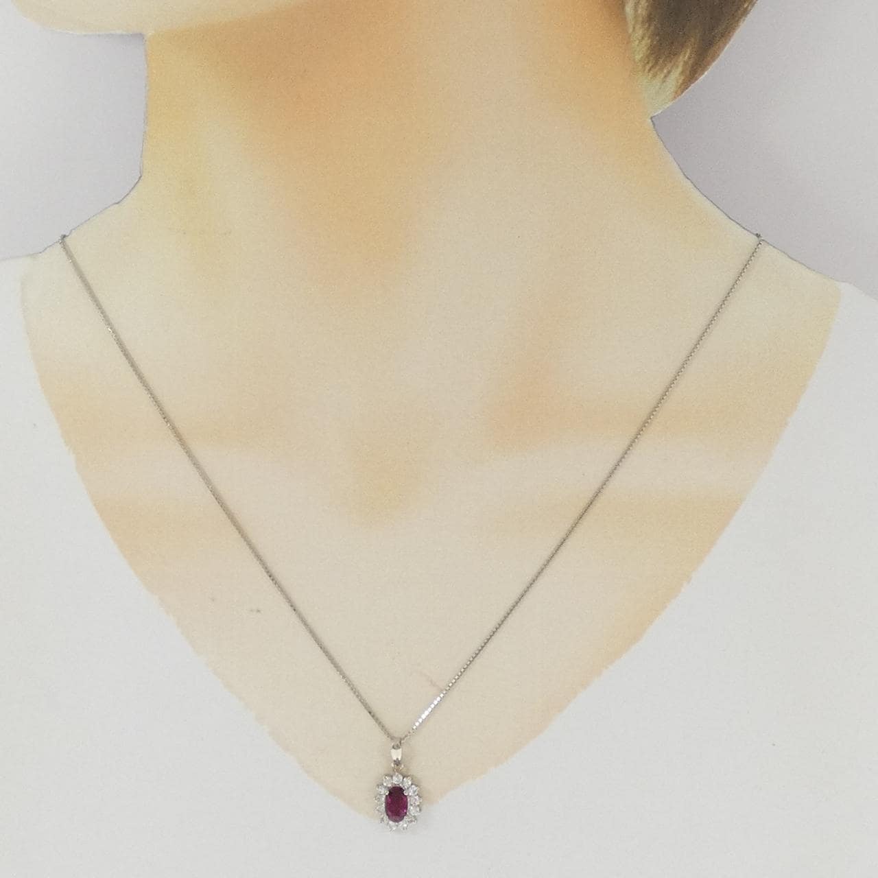 PT900/PT850 ルビー ネックレス 0.75CT