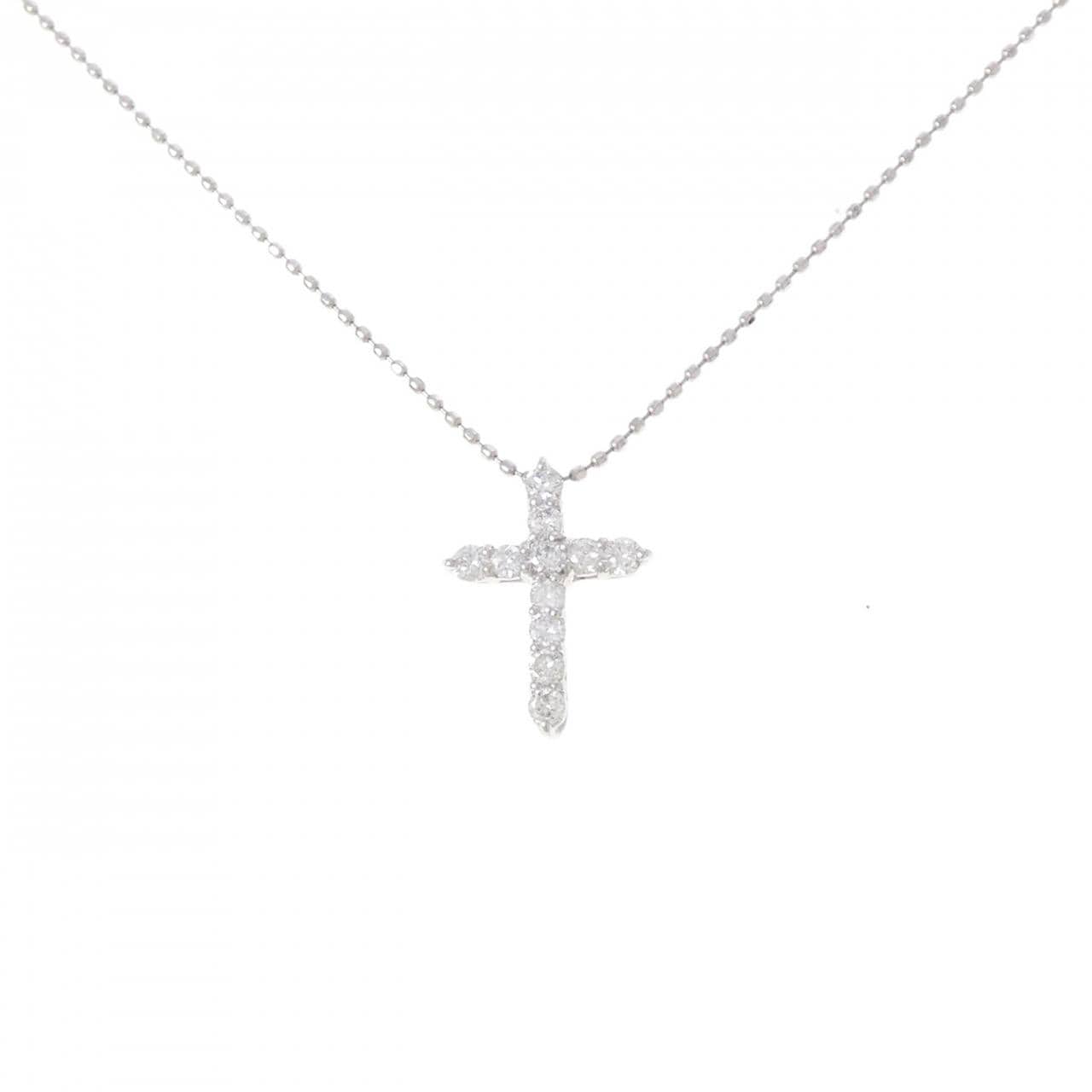 PT900/PT850 クロス ダイヤモンド ネックレス 0.32CT