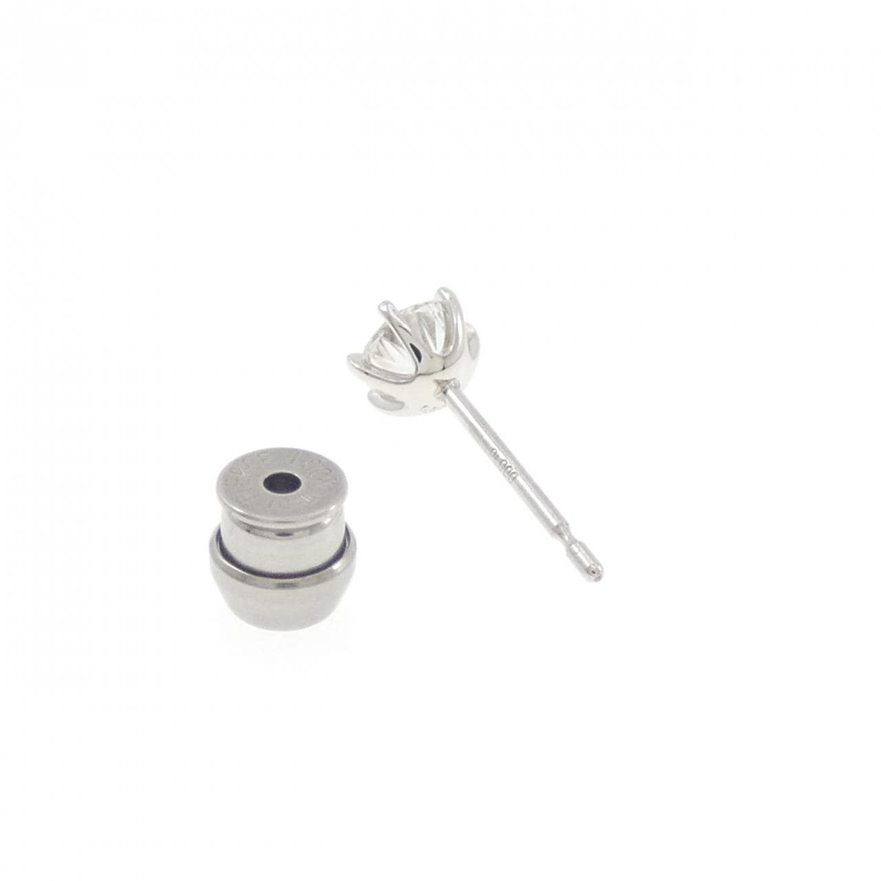 【リメイク】PT900/ST ダイヤモンド ピアス 0.306CT E SI1 VG 片耳