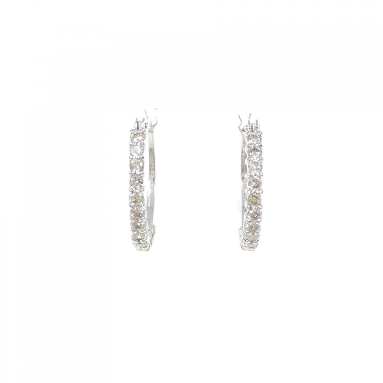 K18WG ダイヤモンド ピアス 0.50CT