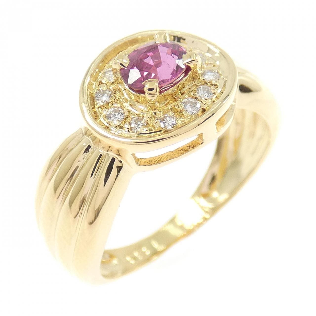 K18YG ルビー リング 0.38CT