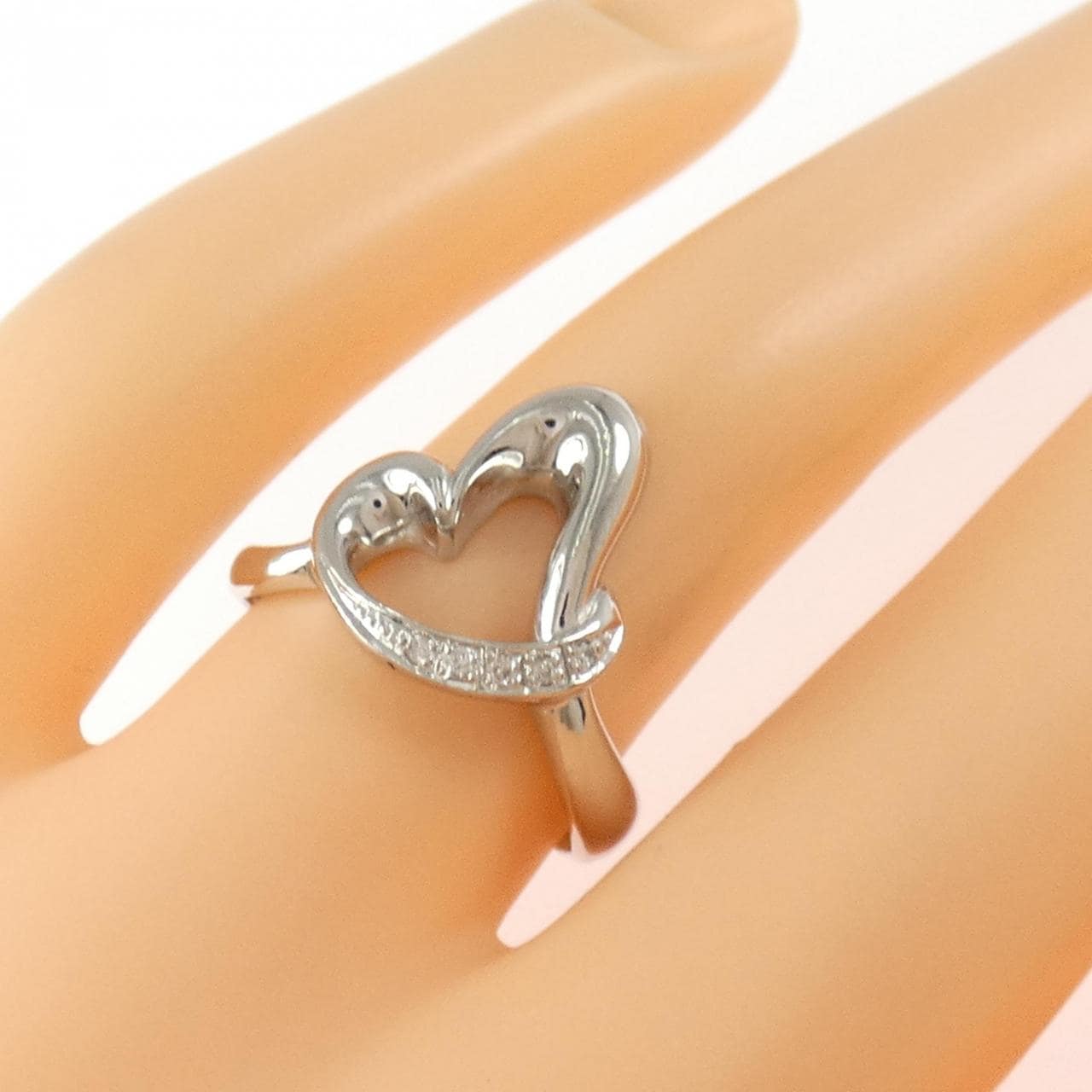 PT900 ハート ダイヤモンド リング 0.03CT