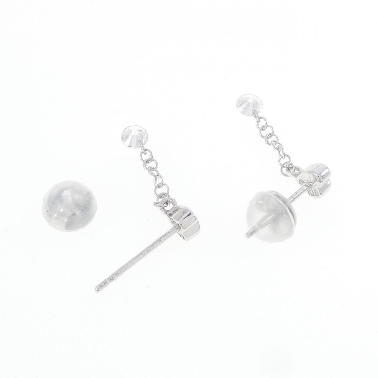 K18WG ハート ダイヤモンド ピアス 0.20CT