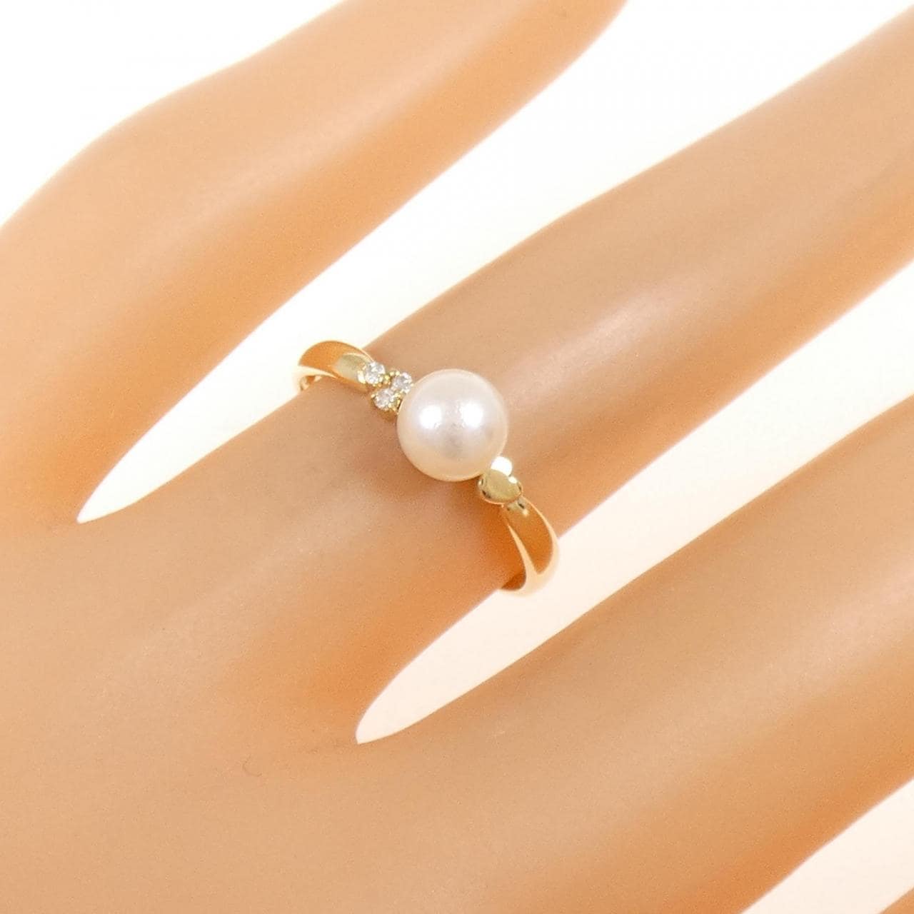 K18YG Akoya pearl ring 5.2mm