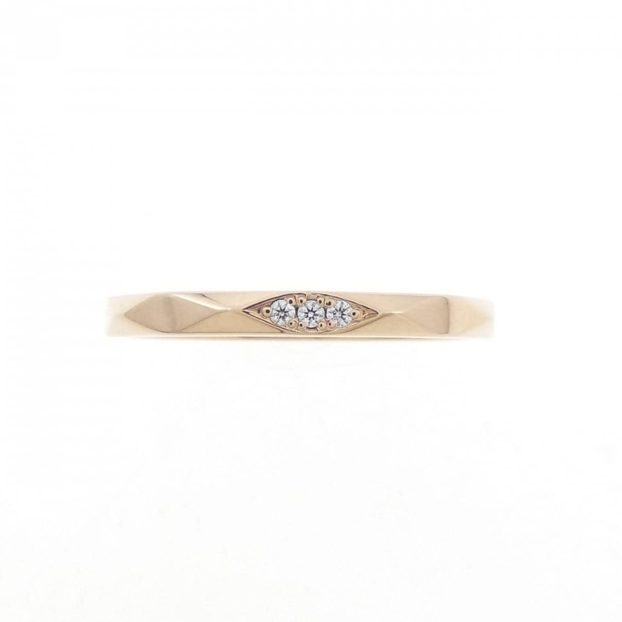 K18PG スリーストーン ダイヤモンド リング 0.01CT