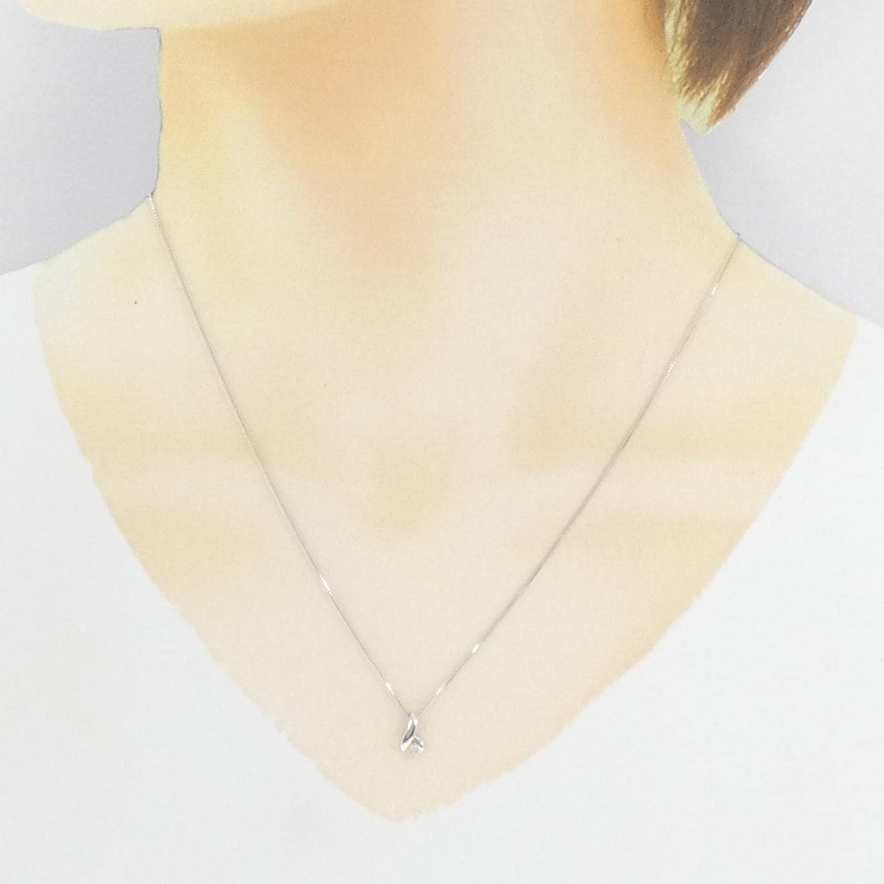 K18WG ダイヤモンド ネックレス 0.10CT