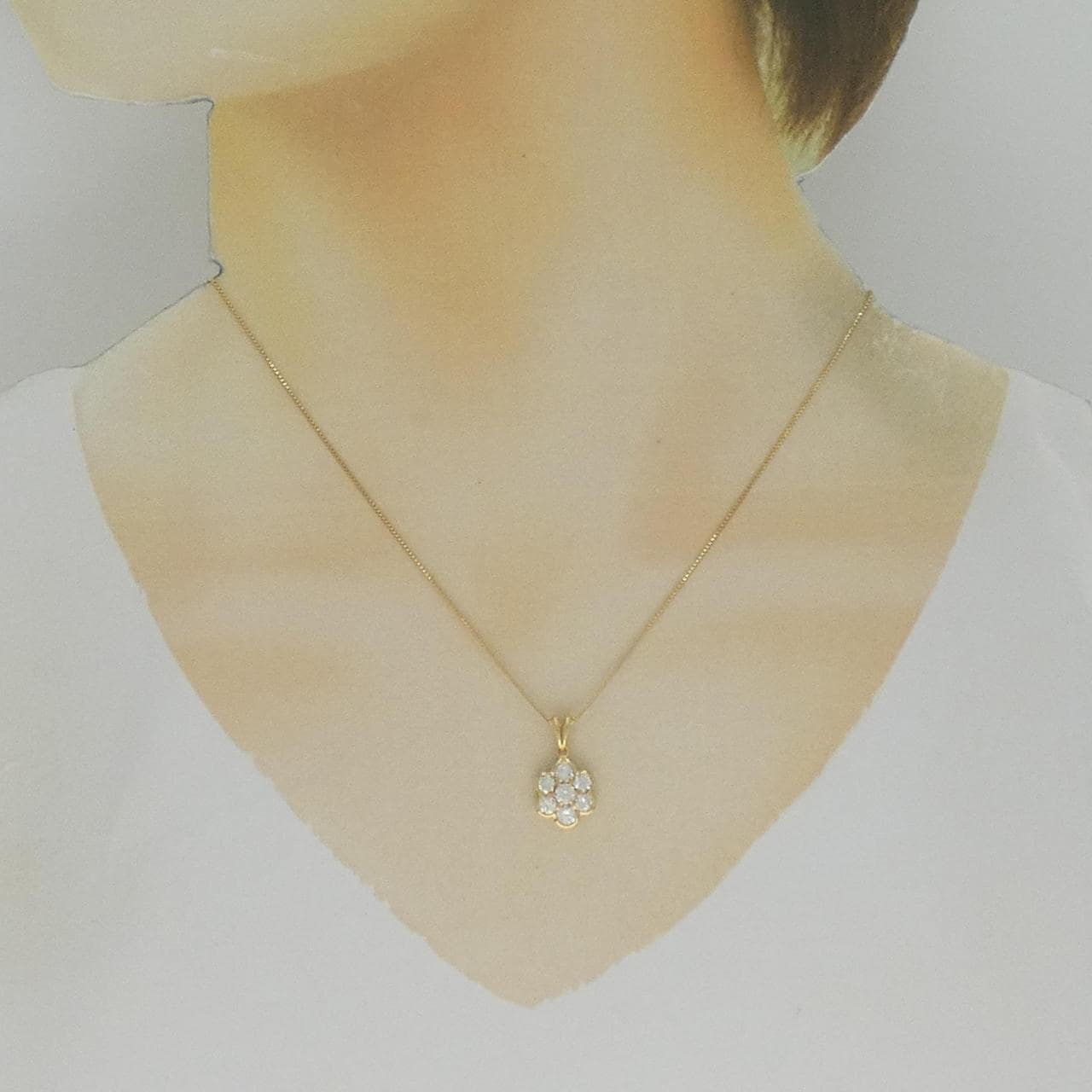 K18YG フラワー ダイヤモンド ネックレス 1.00CT