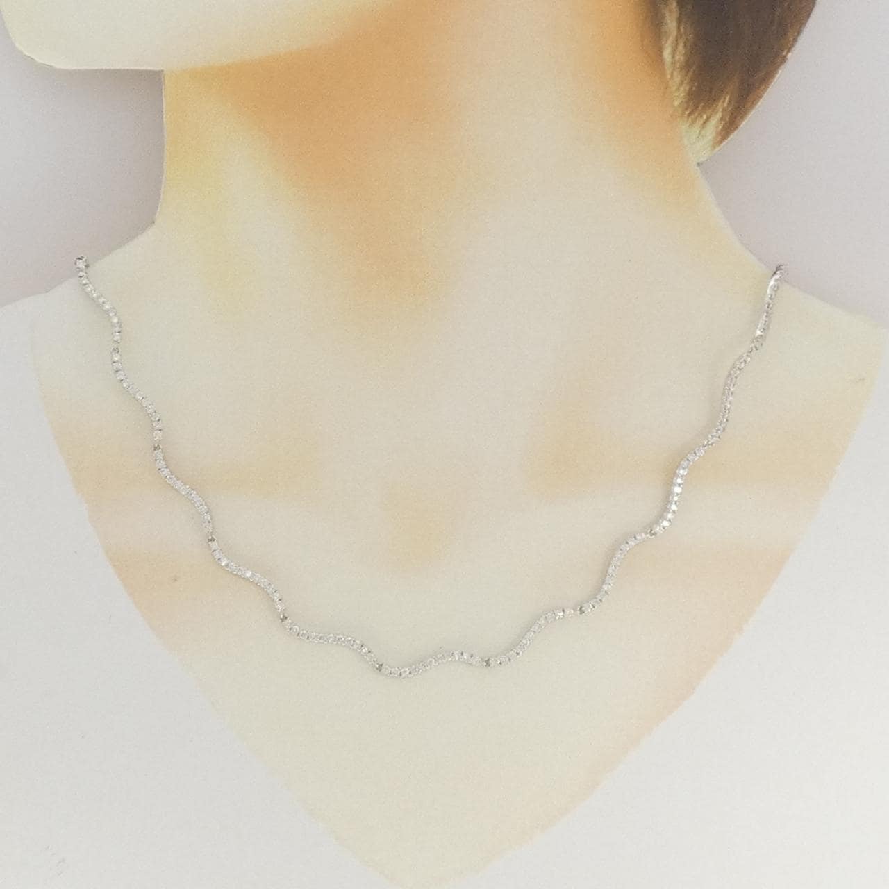 K18WG ダイヤモンド ネックレス 3.50CT