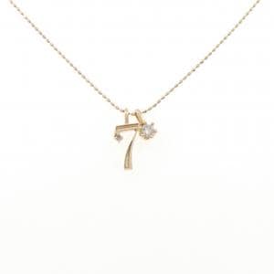K10YG 2WAY ナンバー7 ダイヤモンド ネックレス 0.10CT