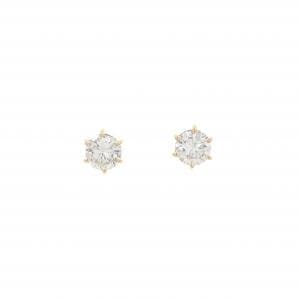 K18YG ソリティア ダイヤモンド ピアス 0.46CT