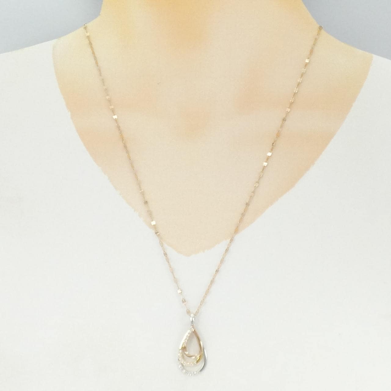 K18スリーカラー ダイヤモンド ネックレス 0.32CT