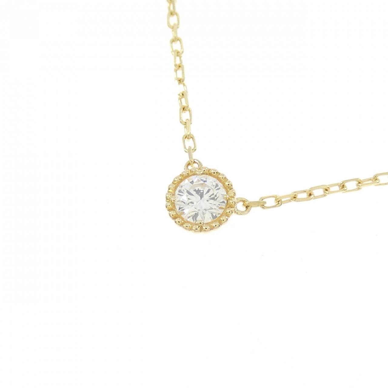 K18YG ソリティア ダイヤモンド ネックレス 0.10CT