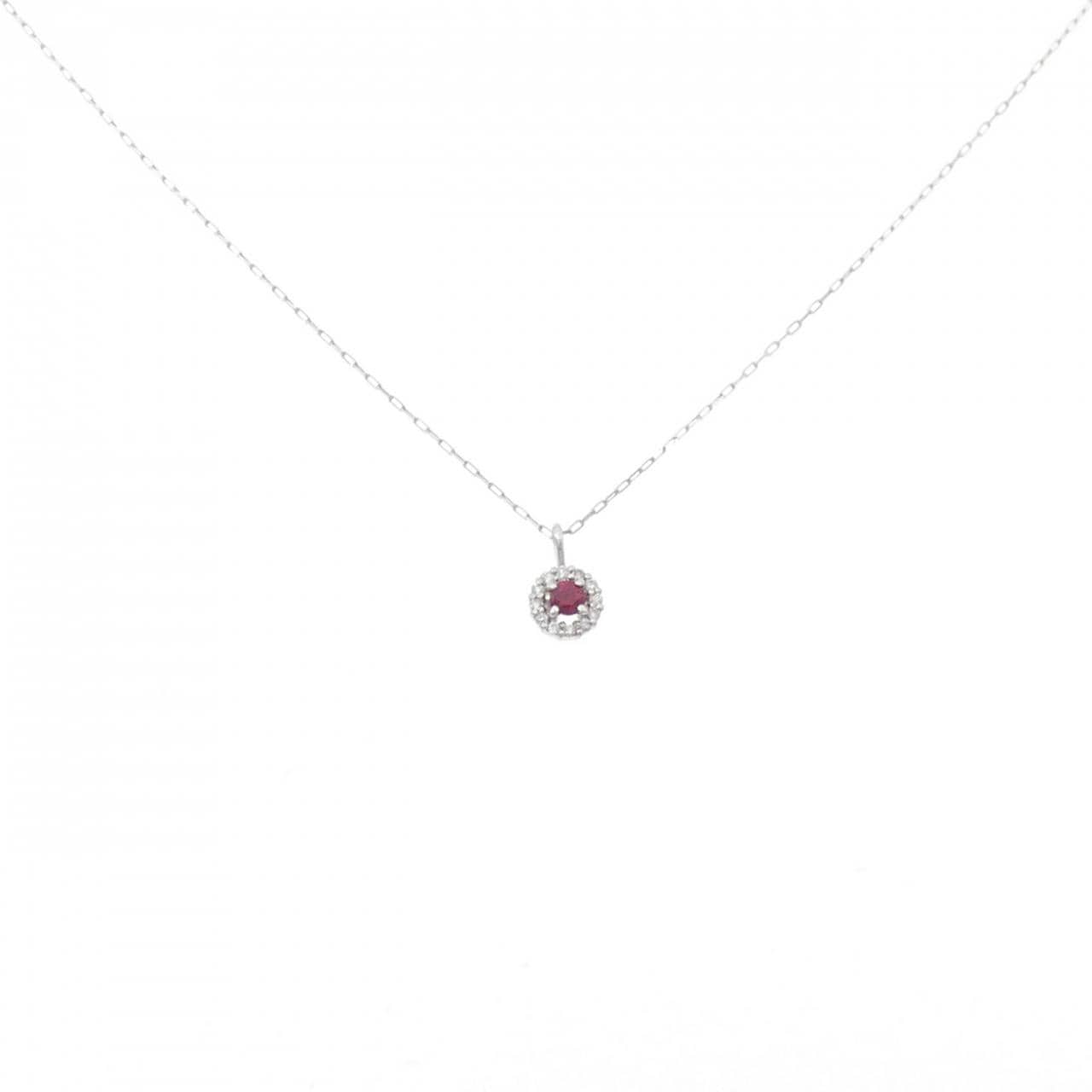 【新品】PT900 ルビー ネックレス 0.04CT