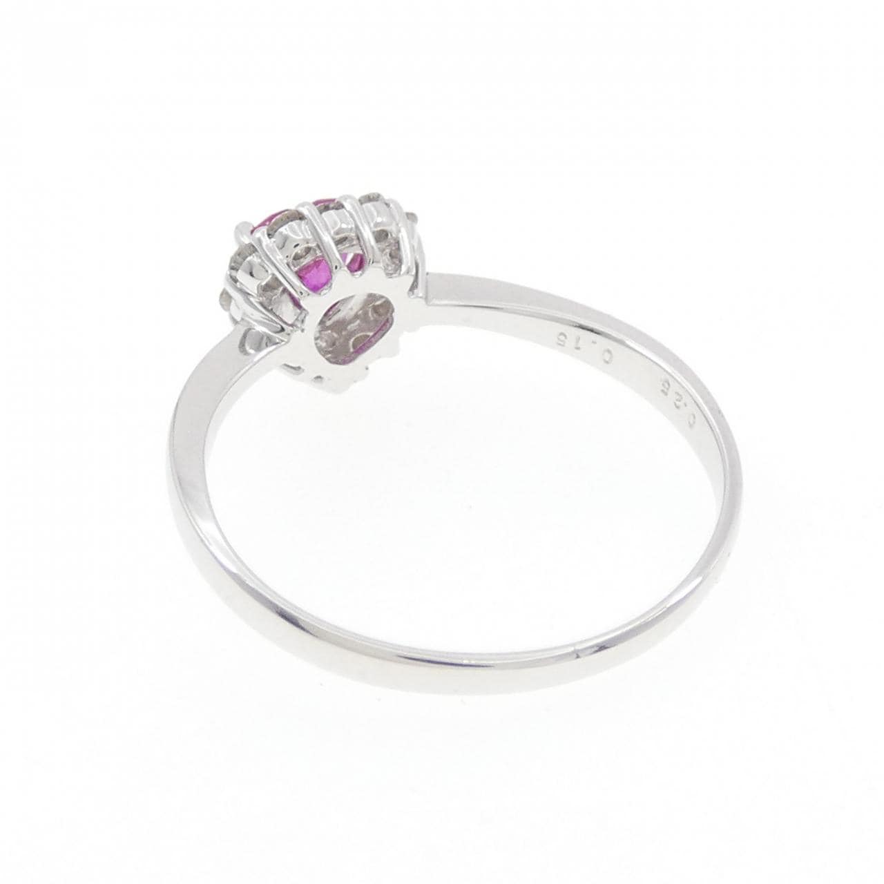 K18WG ハート ルビー リング 0.25CT