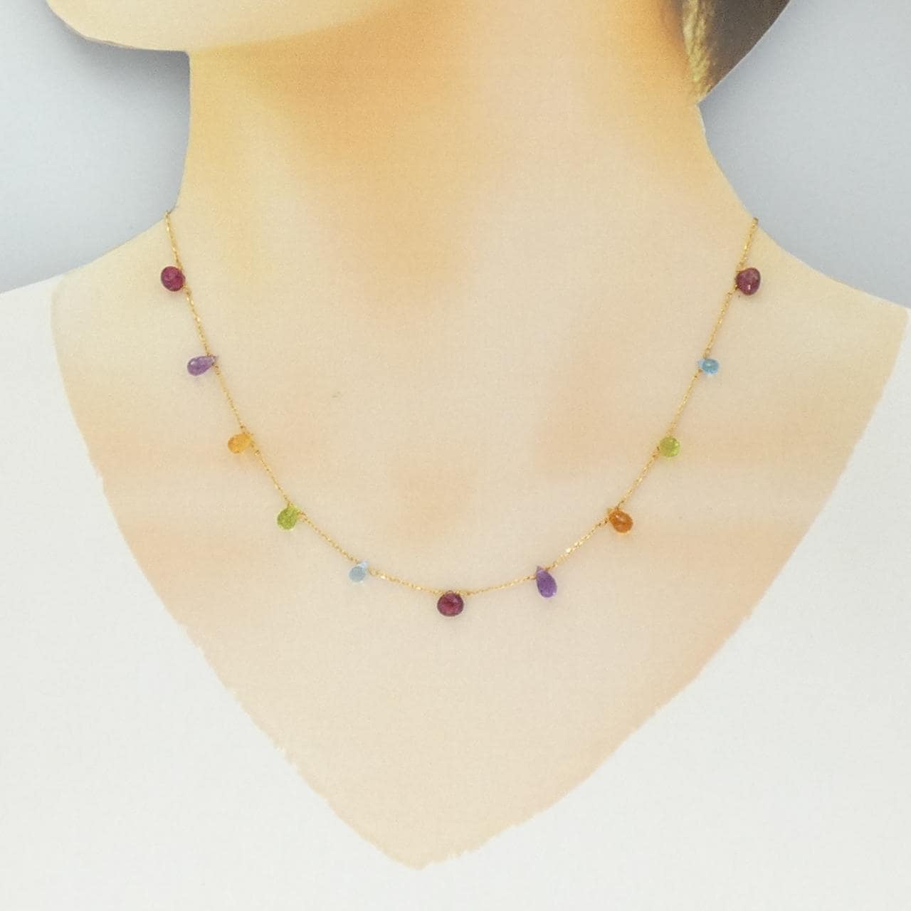 K18YG カラーストーン ネックレス