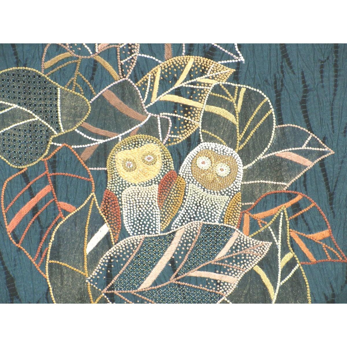 【未使用品】袋帯　絞り加工　相良刺繍