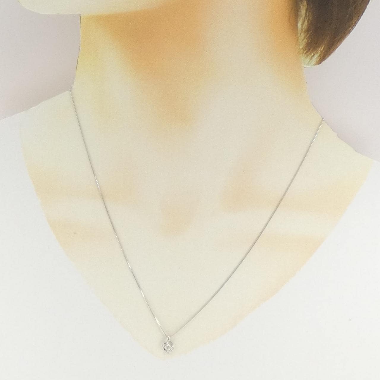 K18WG ダイヤモンド ネックレス 0.12CT