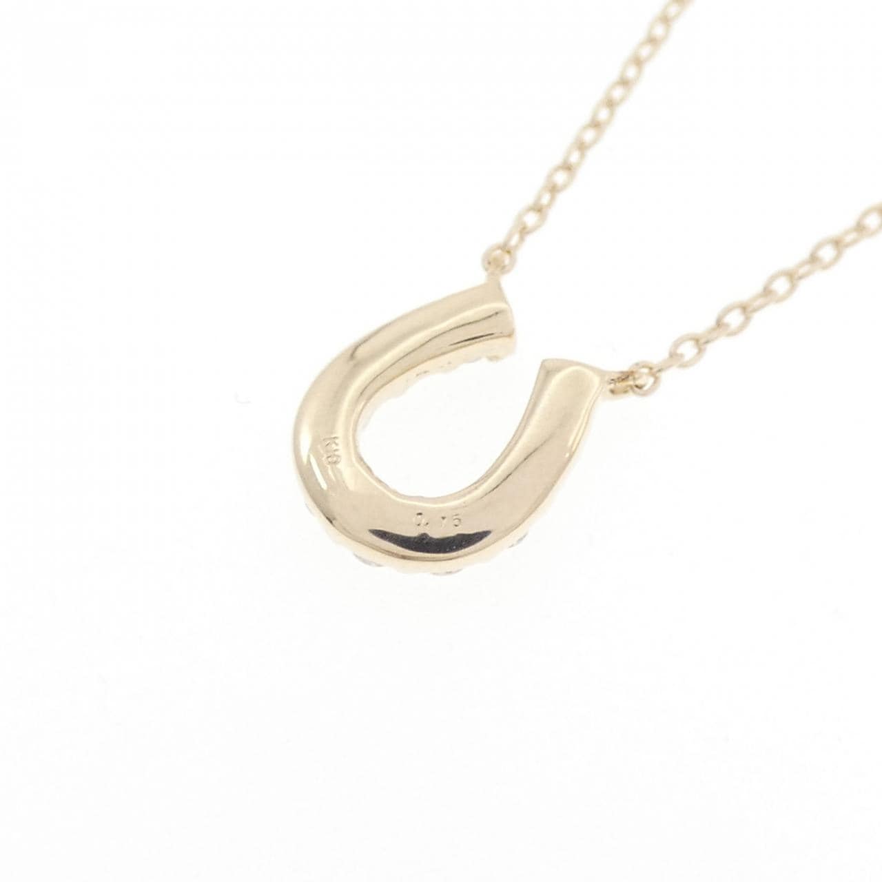 【リメイク】K10YG ホースシュー ダイヤモンド ネックレス 0.15CT
