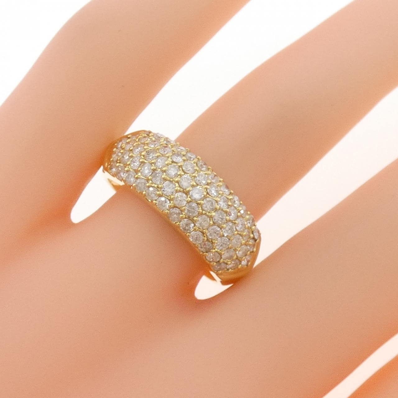 K18YG パヴェ ダイヤモンド リング 1.00CT