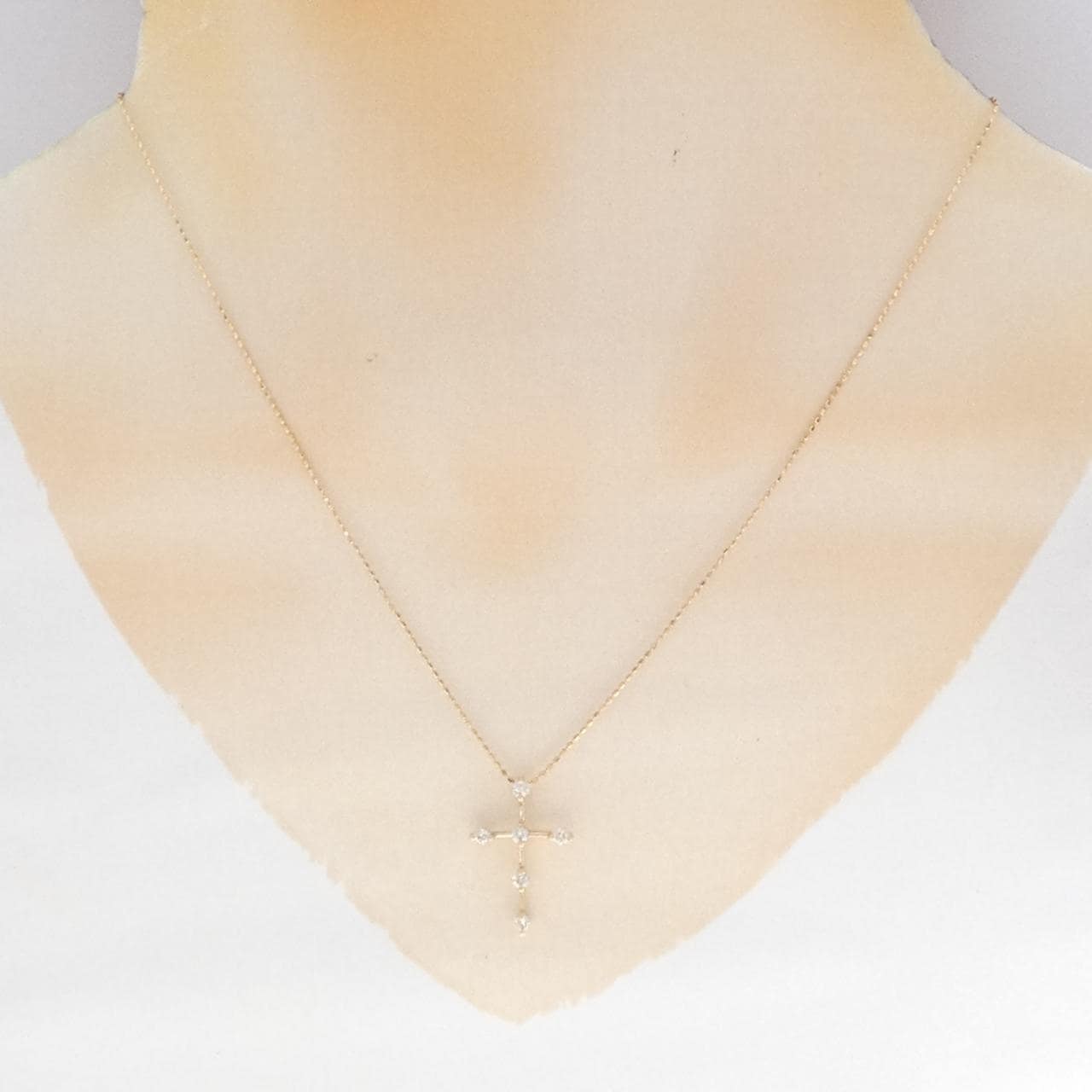 K18PG クロス ダイヤモンド ネックレス 0.30CT