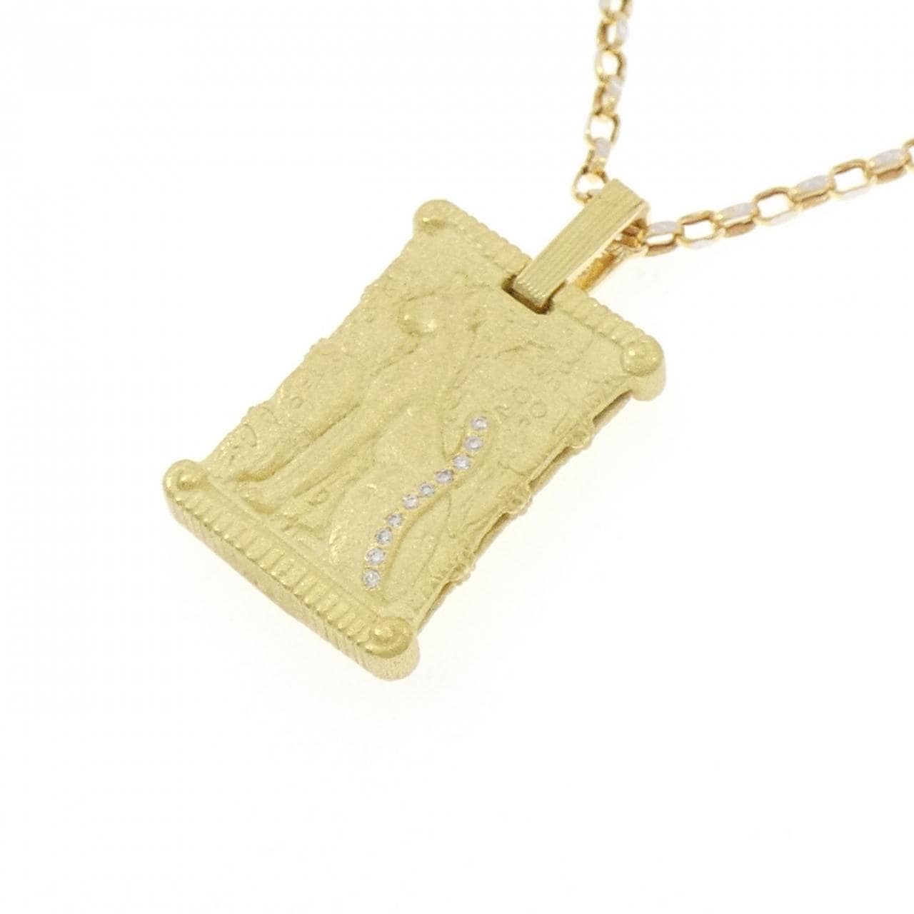 K18YG/K18WG ダイヤモンド ネックレス 0.11CT